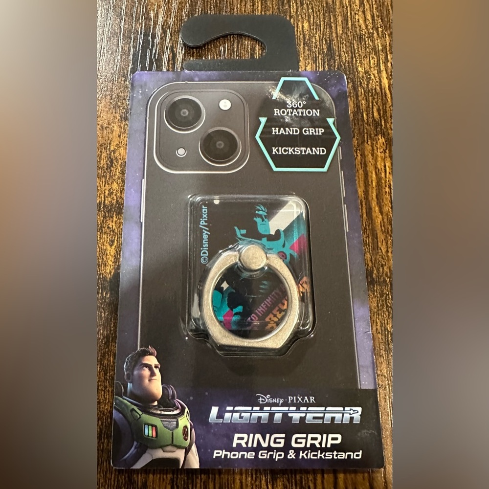 Disney Pixar Buzz Lightyear Ring Grip/Hand Grip Kickstand NWT